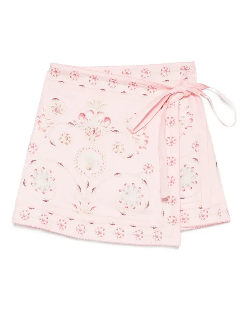 AGUA BENDITA Luna Playa wrap mini skirt - Rosa Rosa