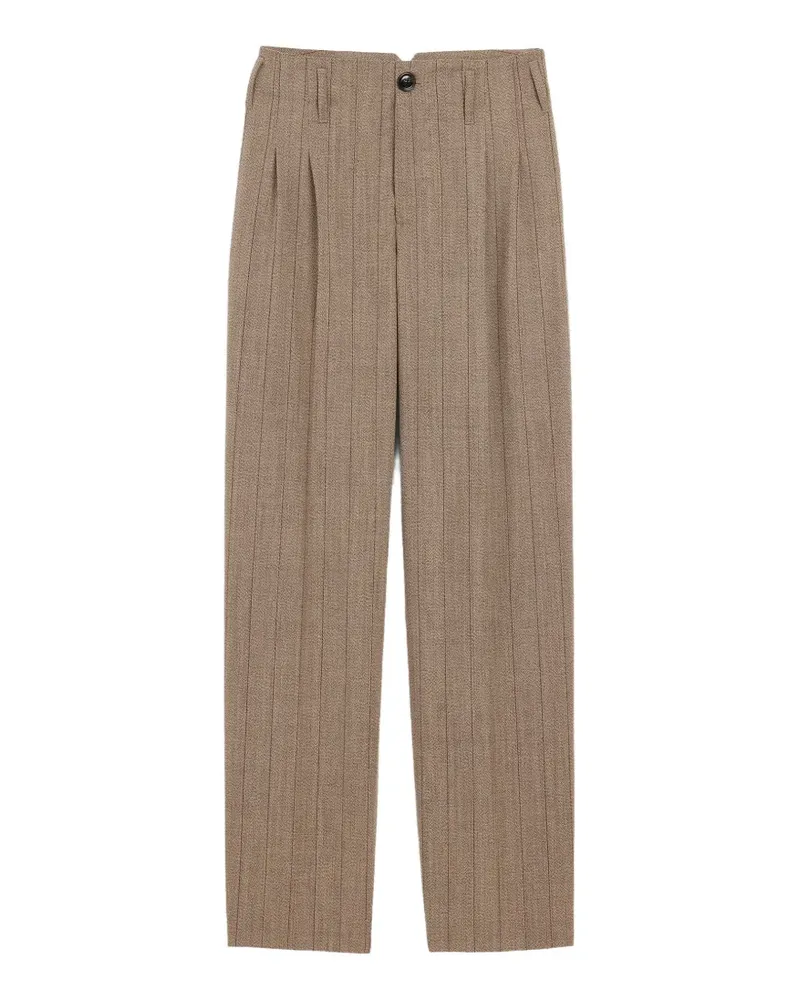 AMI Paris striped wool two-pleats trousers - Braun Braun