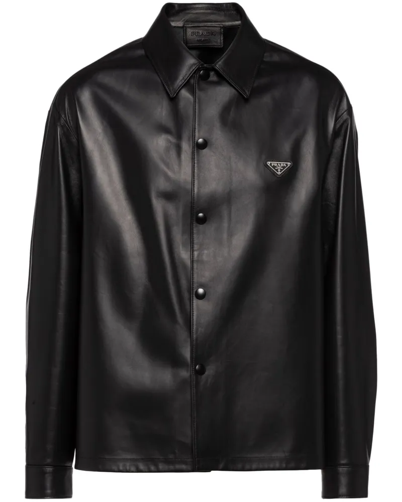 Prada Hemd aus Leder - Schwarz Schwarz