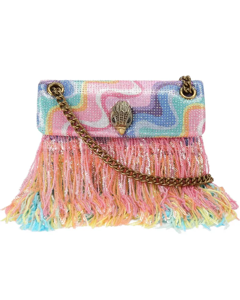 Kurt Geiger Mini Kensington Schultertasche mit Fransen - Rosa Rosa