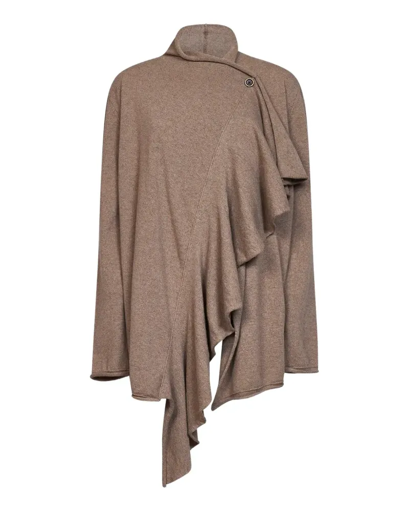 Uma Wang ruffled asymmetric cardigan - Nude Nude
