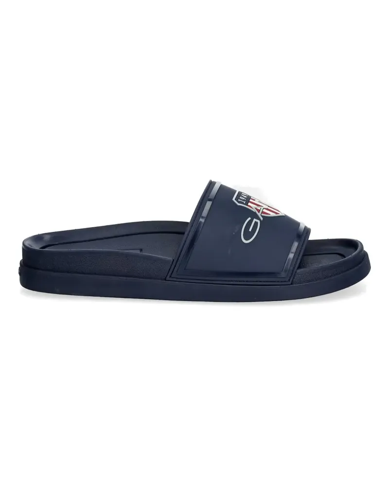 Gant logo-plaque slides - Blau Blau