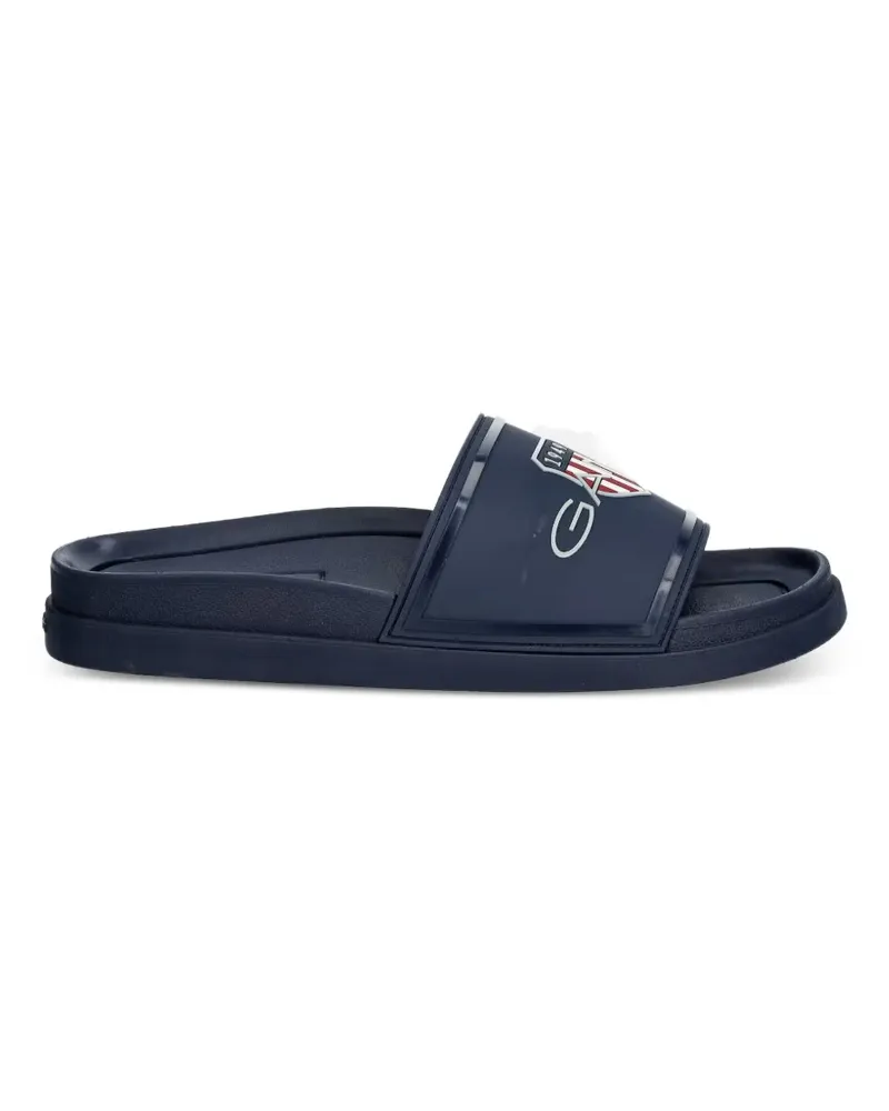 Gant logo-plaque slides - Blau Blau