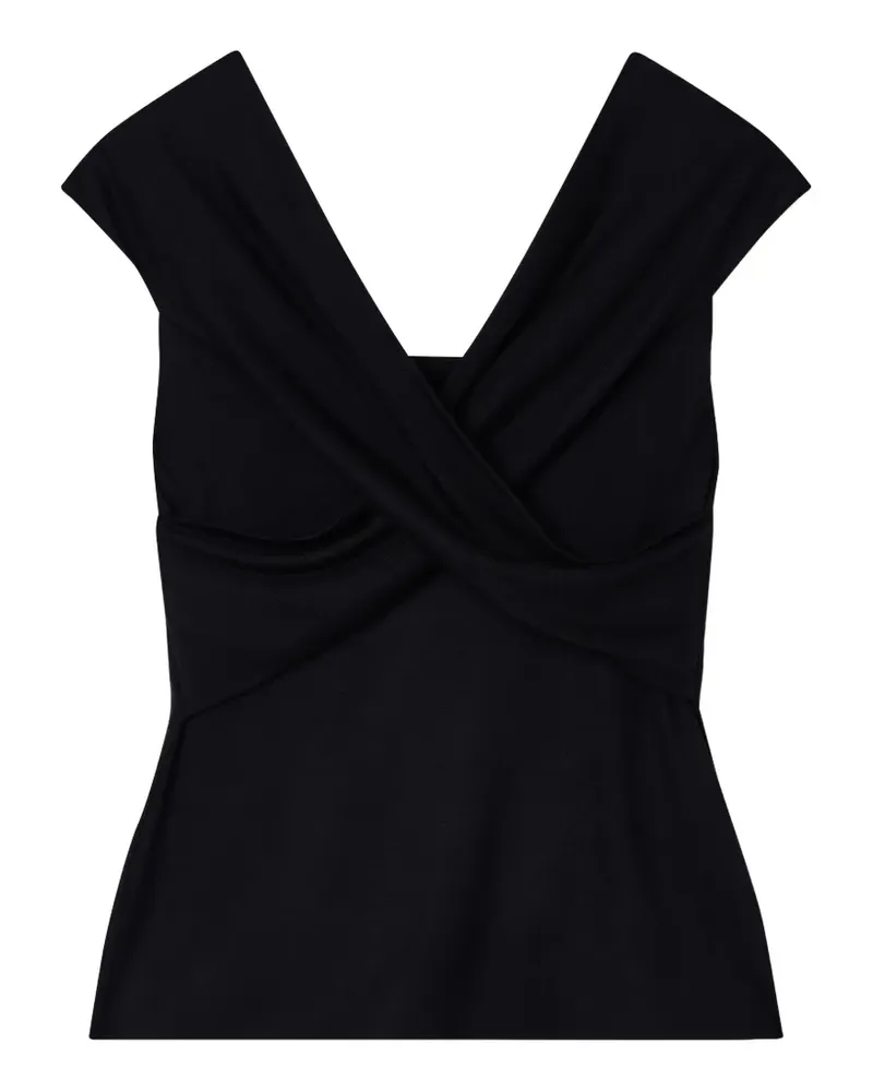 Emporio Armani Drapiertes Top - Schwarz Schwarz