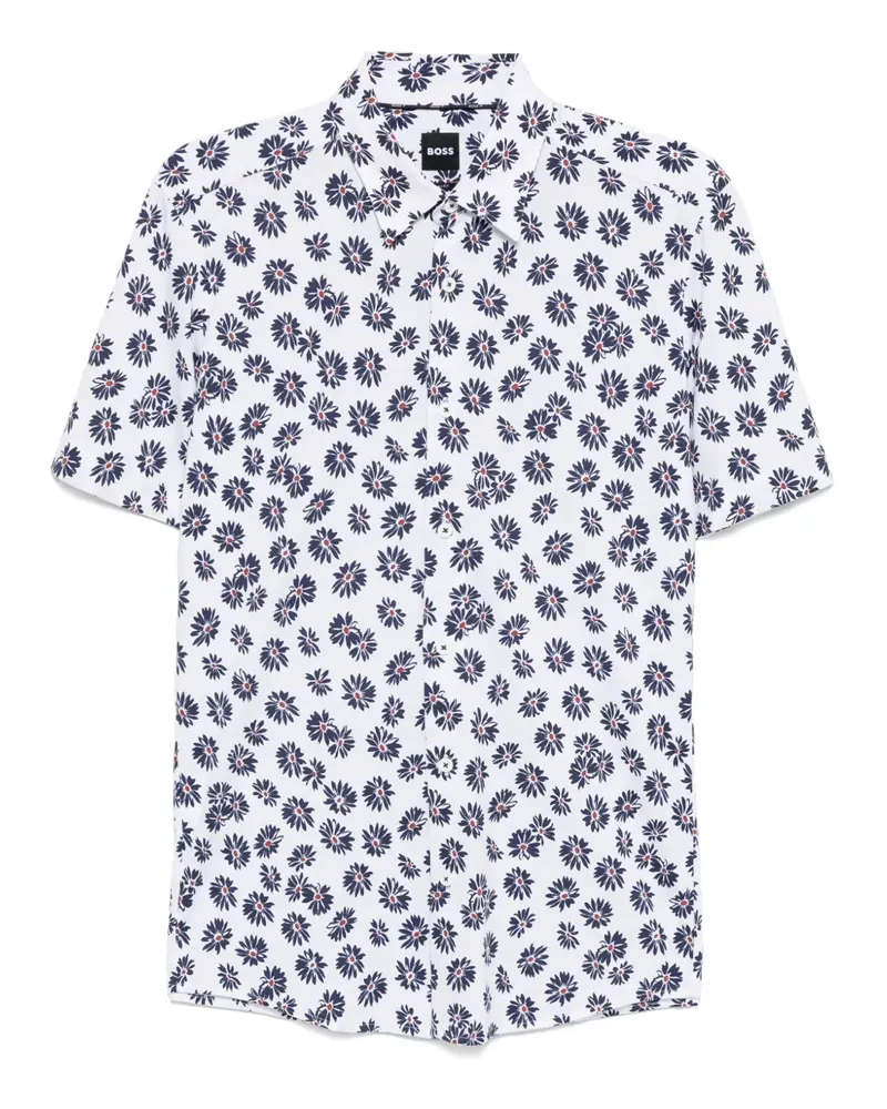 HUGO BOSS Hemd mit Blumen-Print - Weiß Weiß