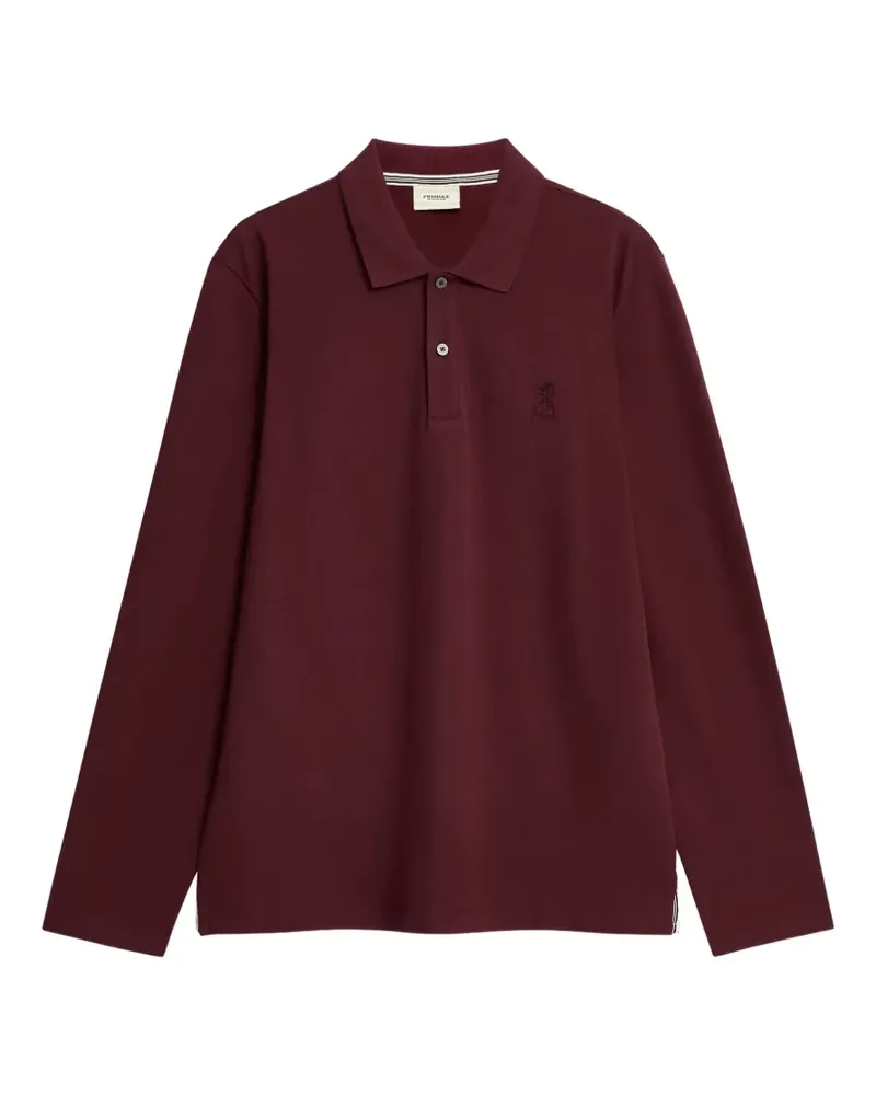 Pringle of Scotland Langärmeliges Poloshirt aus Piqué - Rot Rot