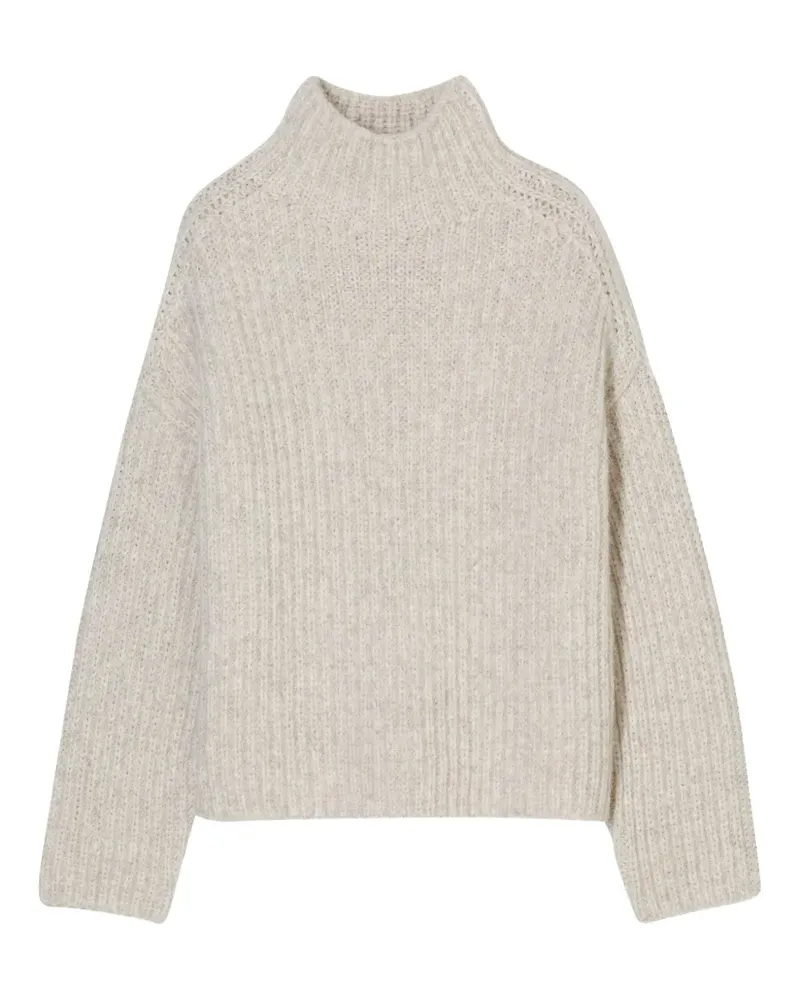 Closed Gerippter Pullover mit Stehkragen - Nude Nude