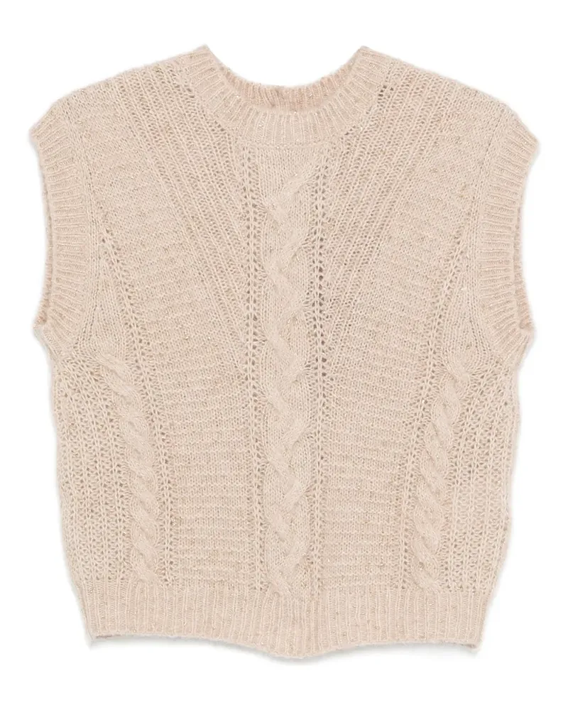 Max Mara Pullunder mit Zopfmuster - Nude Nude