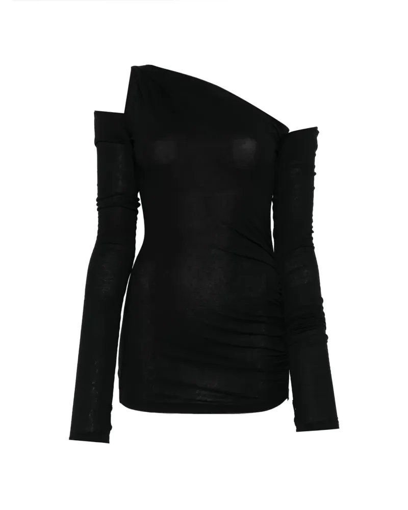 Isabel Benenato cold-shoulder long-sleeve top - Schwarz Schwarz