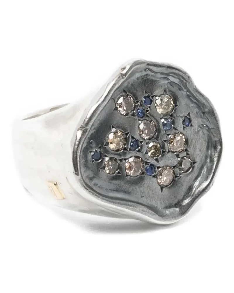 Rosa Maria Timi Ring mit Diamanten und Saphir - Silber Silber