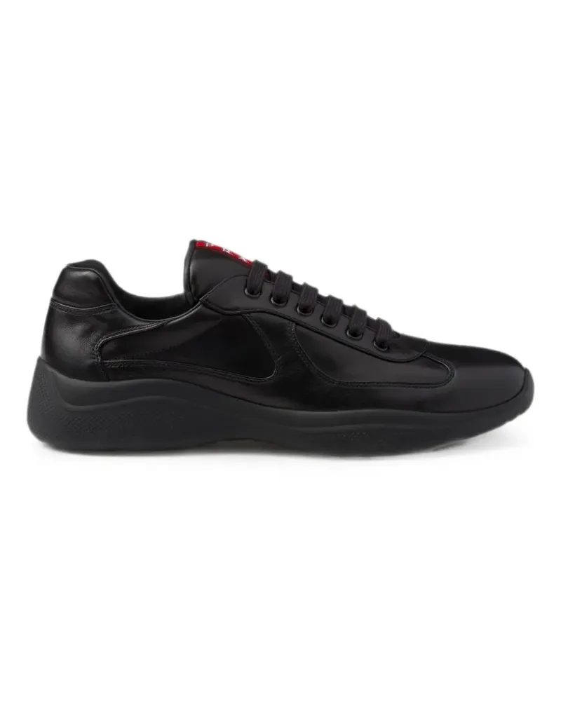 Prada Americas Cup Sneakers aus Nappaleder - Schwarz Schwarz