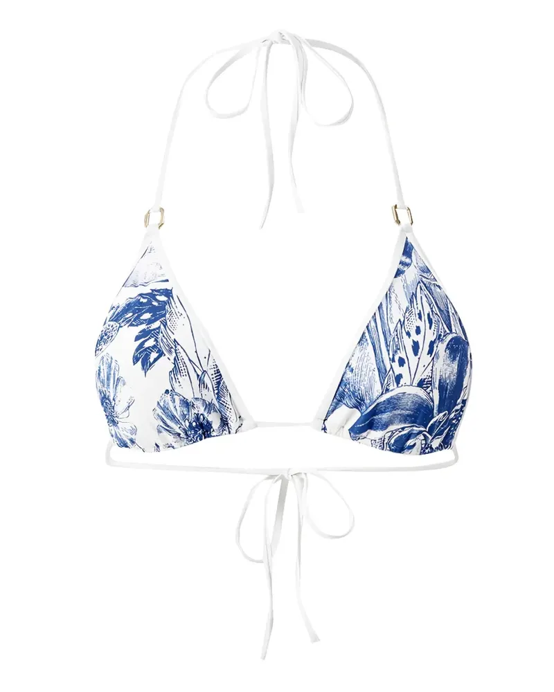 Melissa Odabash Malta Paloma Bikinioberteil mit Blumenprint - Weiß Weiß