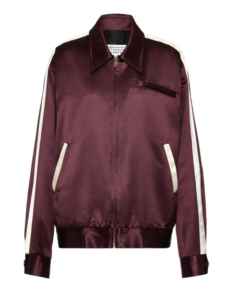 Maison Margiela stripe-detail satin bomber jacket - Violett Violett