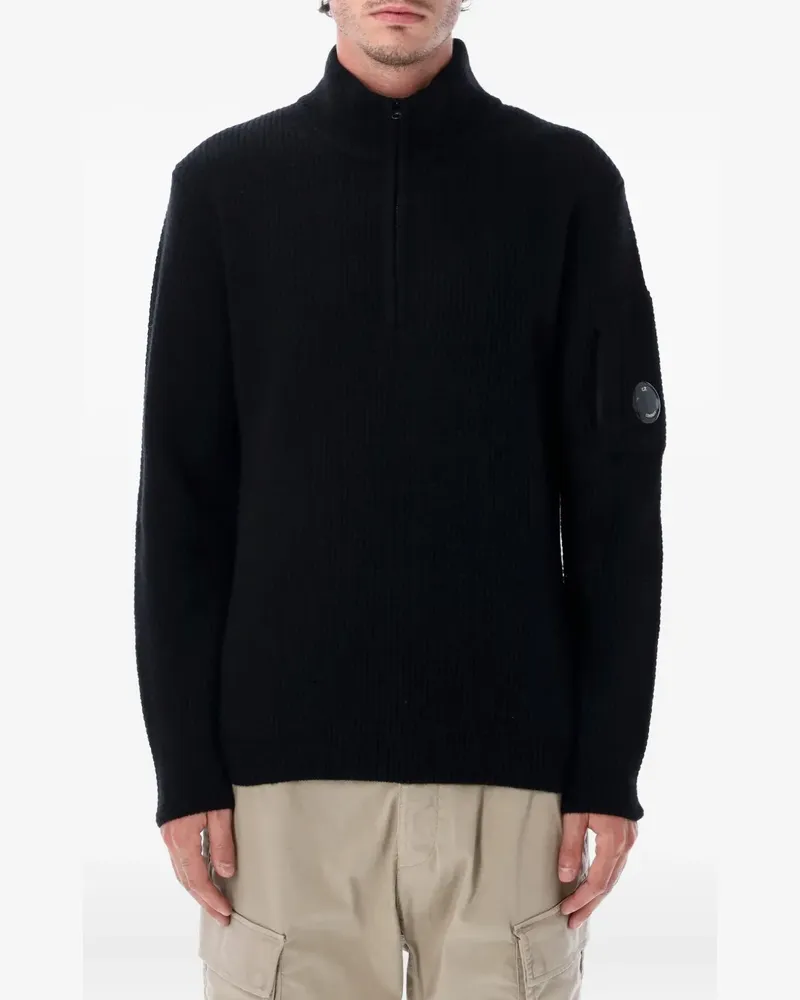 C.P. Company Pullover mit Reißverschlusskragen - Schwarz Schwarz
