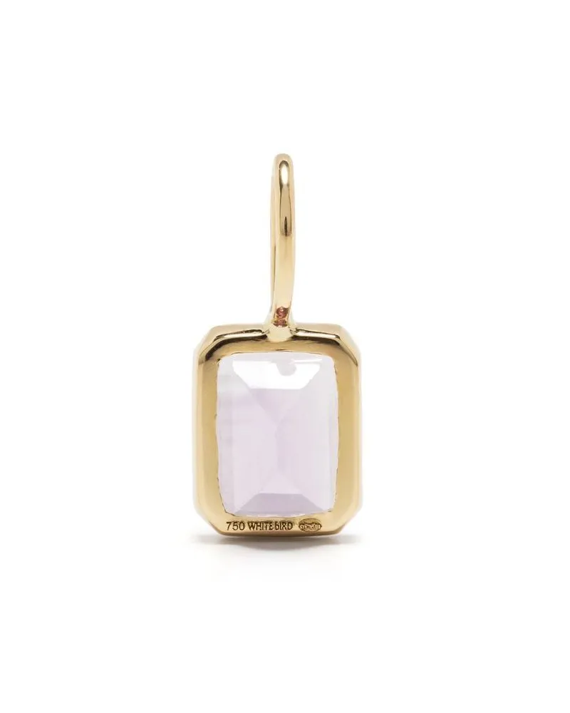 WHITE BIRD 18kt Dancing Drop Gelbgoldanhänger mit Amethyst Gold