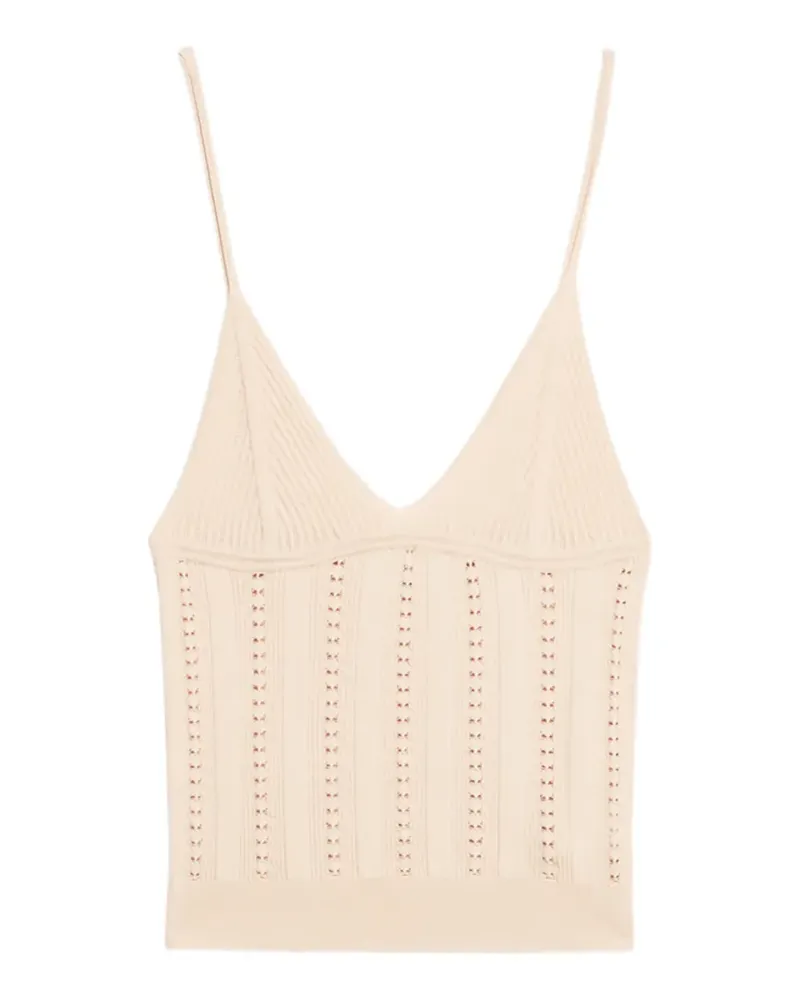 Blumarine Strickoberteil mit V-Ausschnitt - Nude Nude