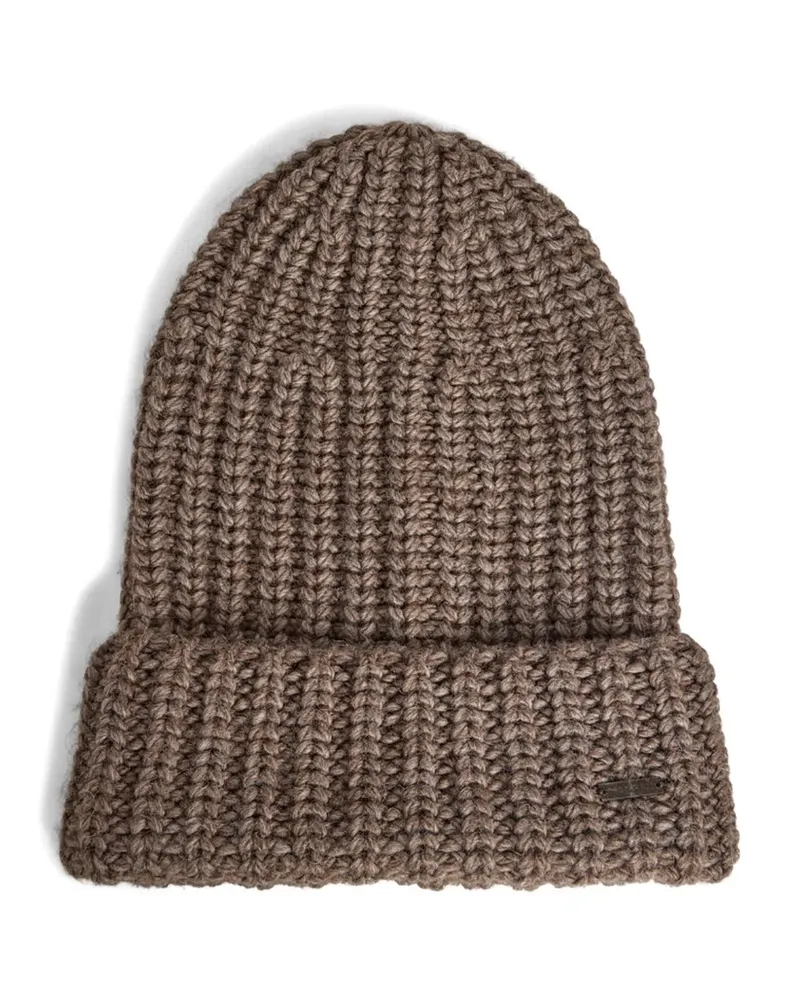 Dsquared2 Grob gestrickte Beanie - Braun Braun