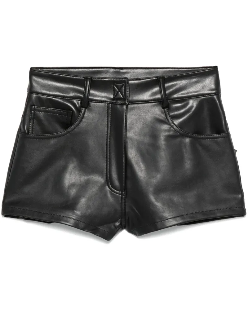 Norma Kamali Shorts aus Faux-Leder - Schwarz Schwarz