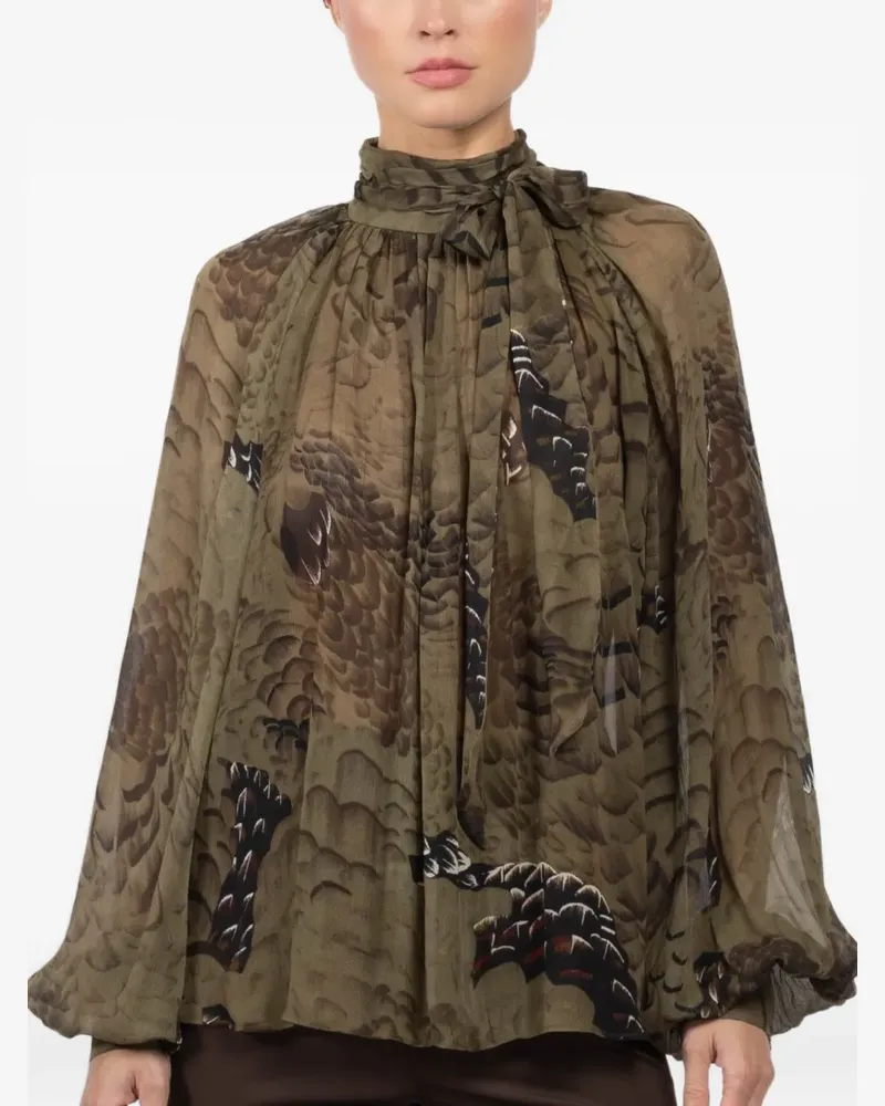 Ronny Kobo tie-neck blouse - Grün Grün