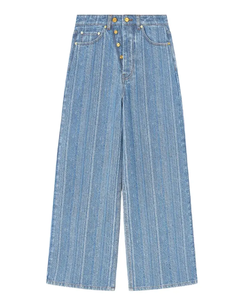 Ganni Jeans im Deconstructed-Look - Blau Blau