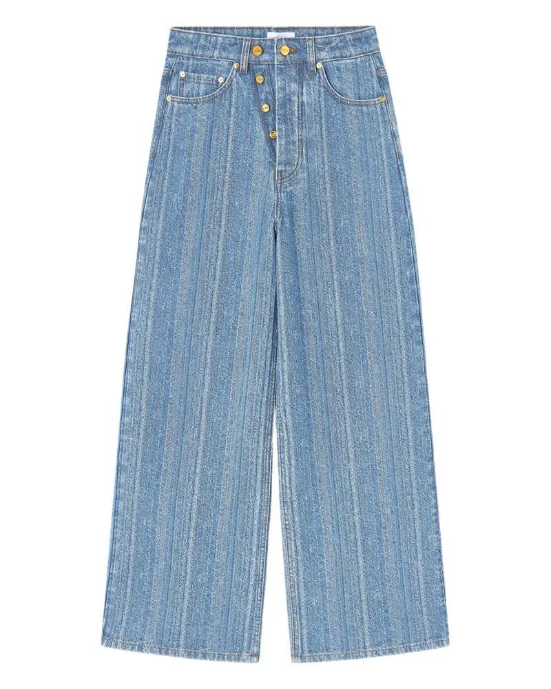 Ganni Jeans im Deconstructed-Look - Blau Blau