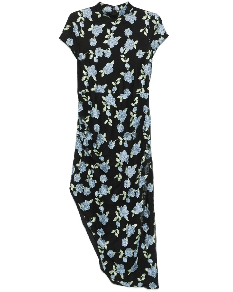 ROTATE Birger Christensen Asymmetrisches Maxikleid - Schwarz Schwarz
