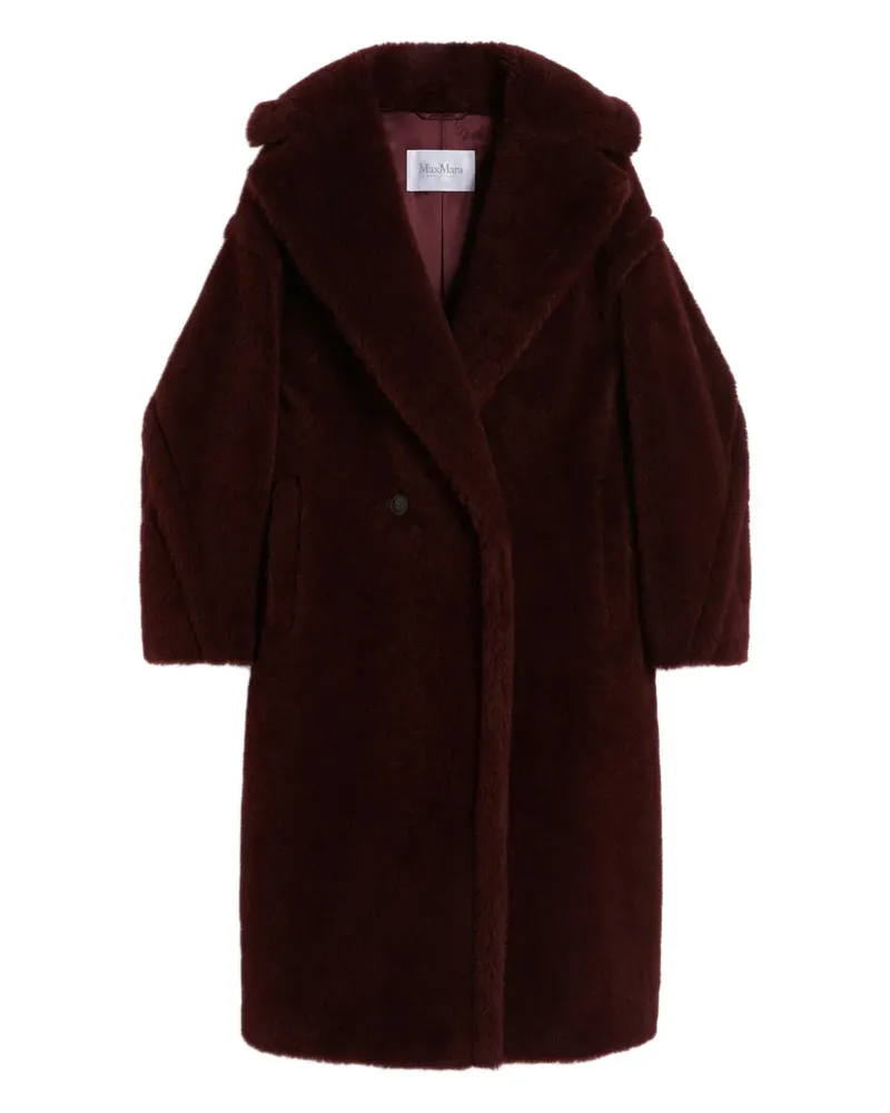 Max Mara Doppelreihiger Mantel mit Teddy - Rot Rot