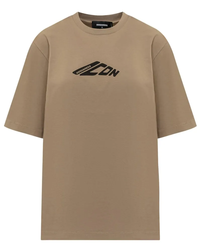 Dsquared2 T-Shirt mit Logo-Print - Braun Braun