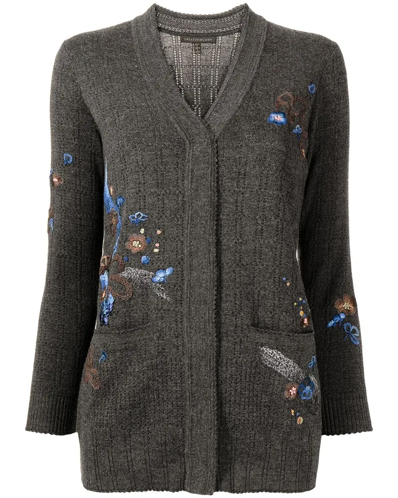 SHIATZY CHEN Cardigan mit Blumenstickerei Schwarz