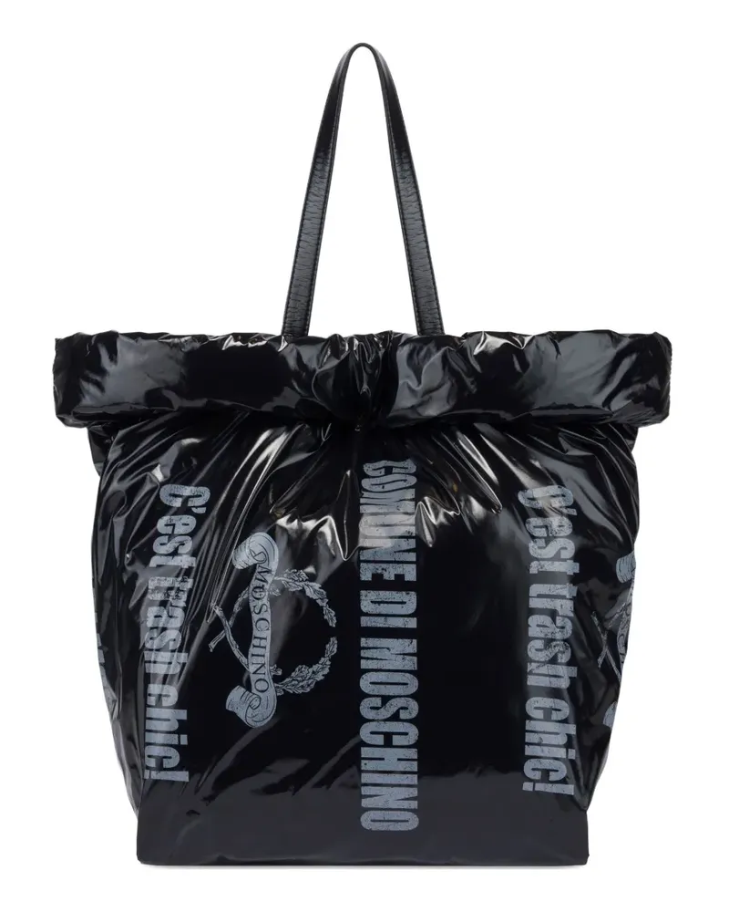 Moschino Handtasche mit grafischem Print - Schwarz Schwarz