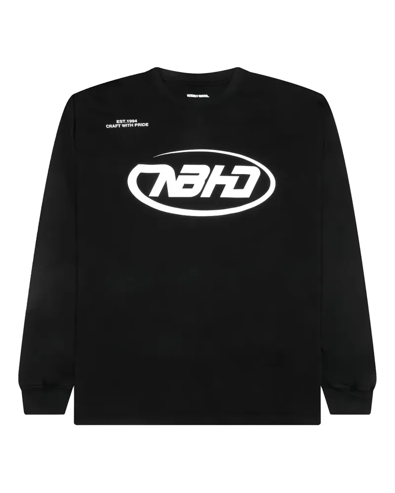 Neighborhood Langarmshirt mit Logo-Print - Schwarz Schwarz