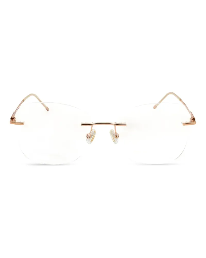 HUGO BOSS Rahmenlose Brille mit eckiger Form - Gold Gold