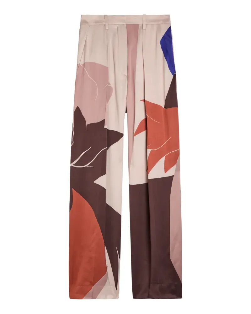 Victoria Beckham Cecilia Hose mit abstraktem Print - Nude Nude