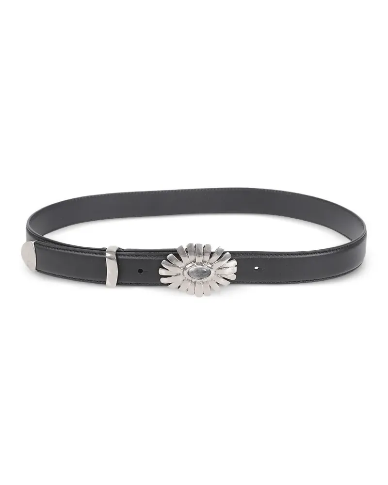 Ermanno Scervino Gürtel mit Blumenschnalle - Schwarz Schwarz