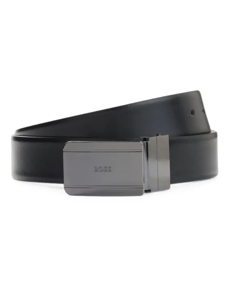 HUGO BOSS reversible leather belt with pin and plaque buckles - Schwarz Schwarz