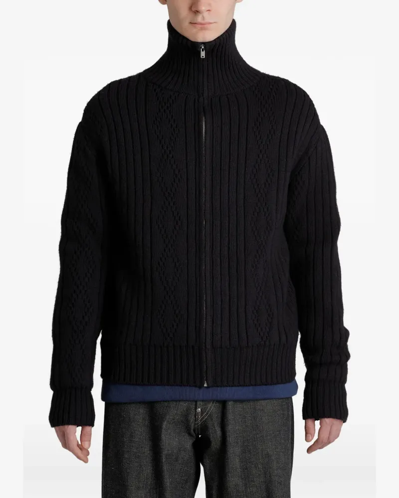 Taiga Takahashi Lot.533 cable-knit zip-up cardigan - Blau Blau