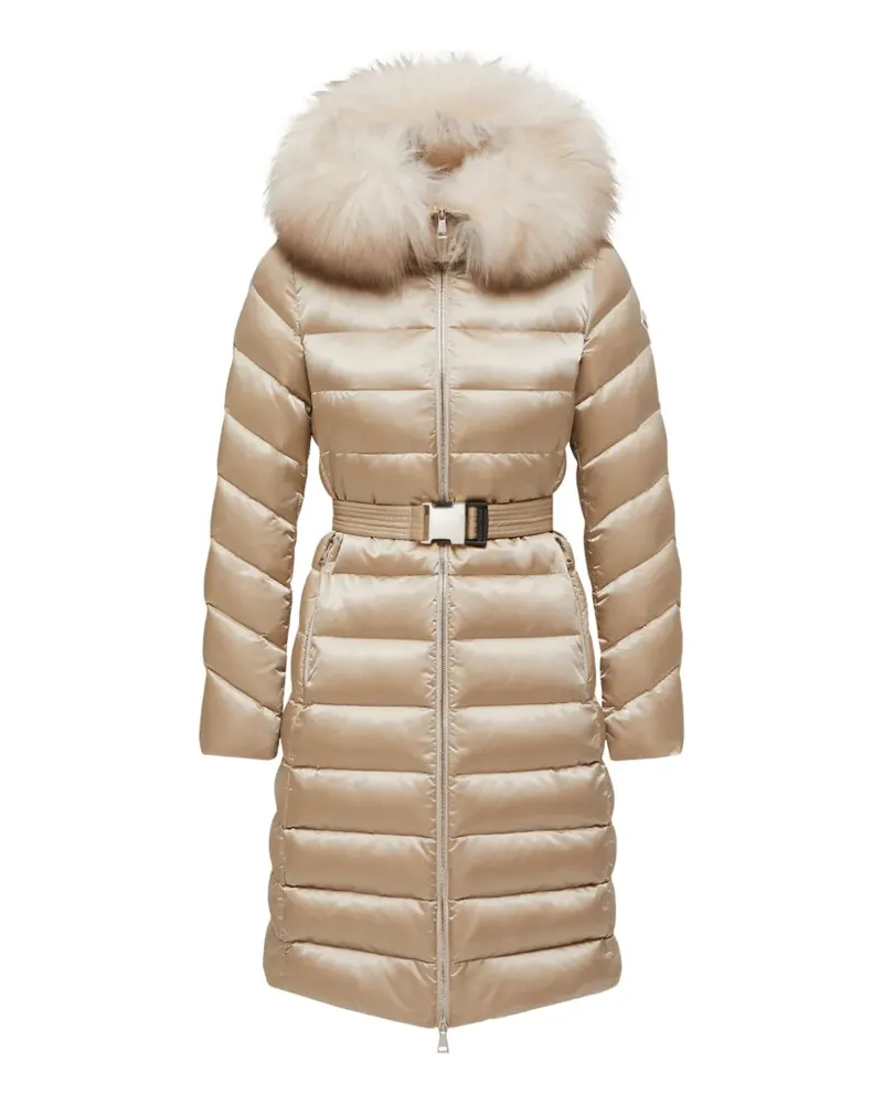 Moncler Mantel mit Pelzkragen - Nude Nude