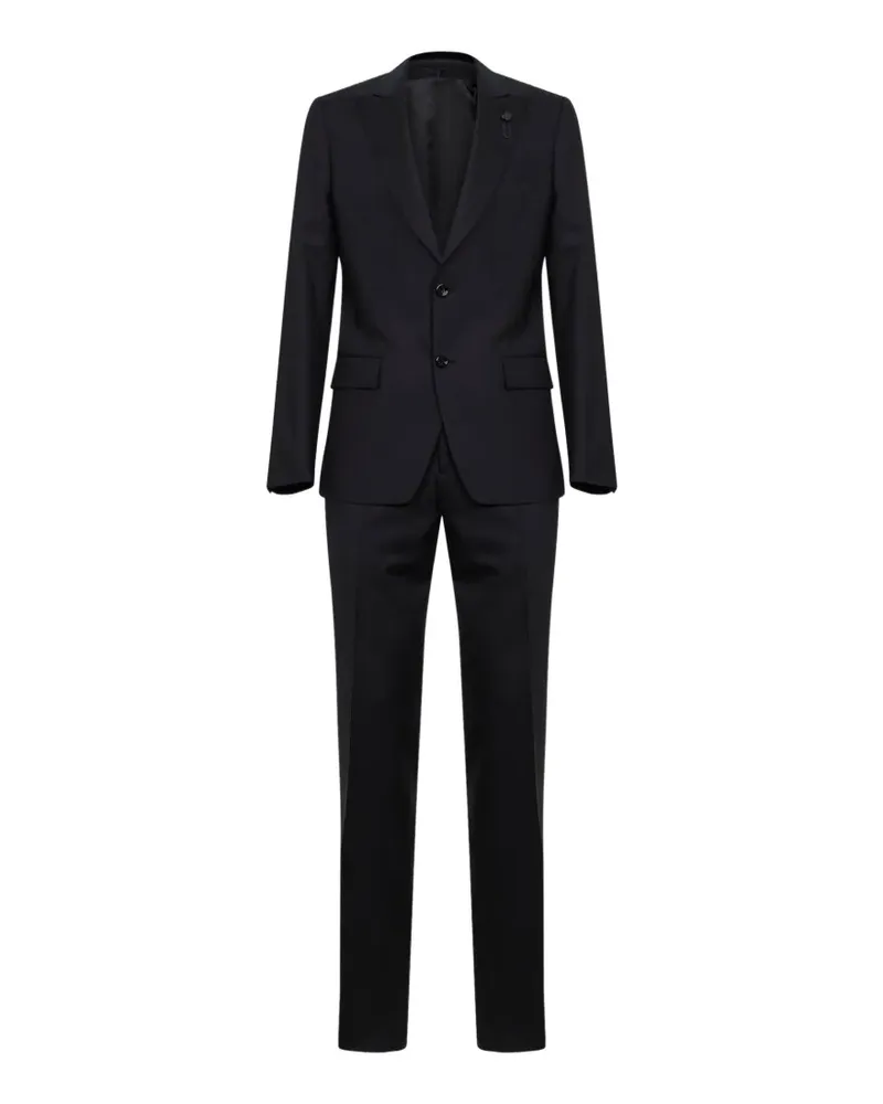LARDINI single-breasted peak-lapel suit - Schwarz Schwarz