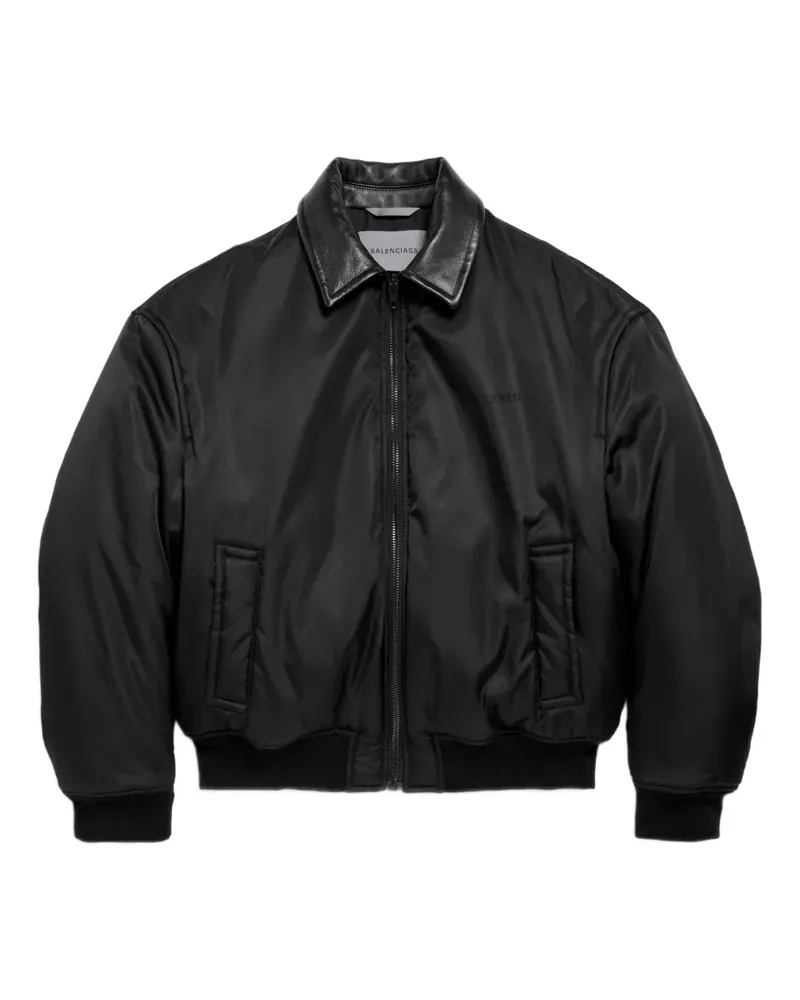 Balenciaga Cocoon leather-collar bomber jacket - Schwarz Schwarz