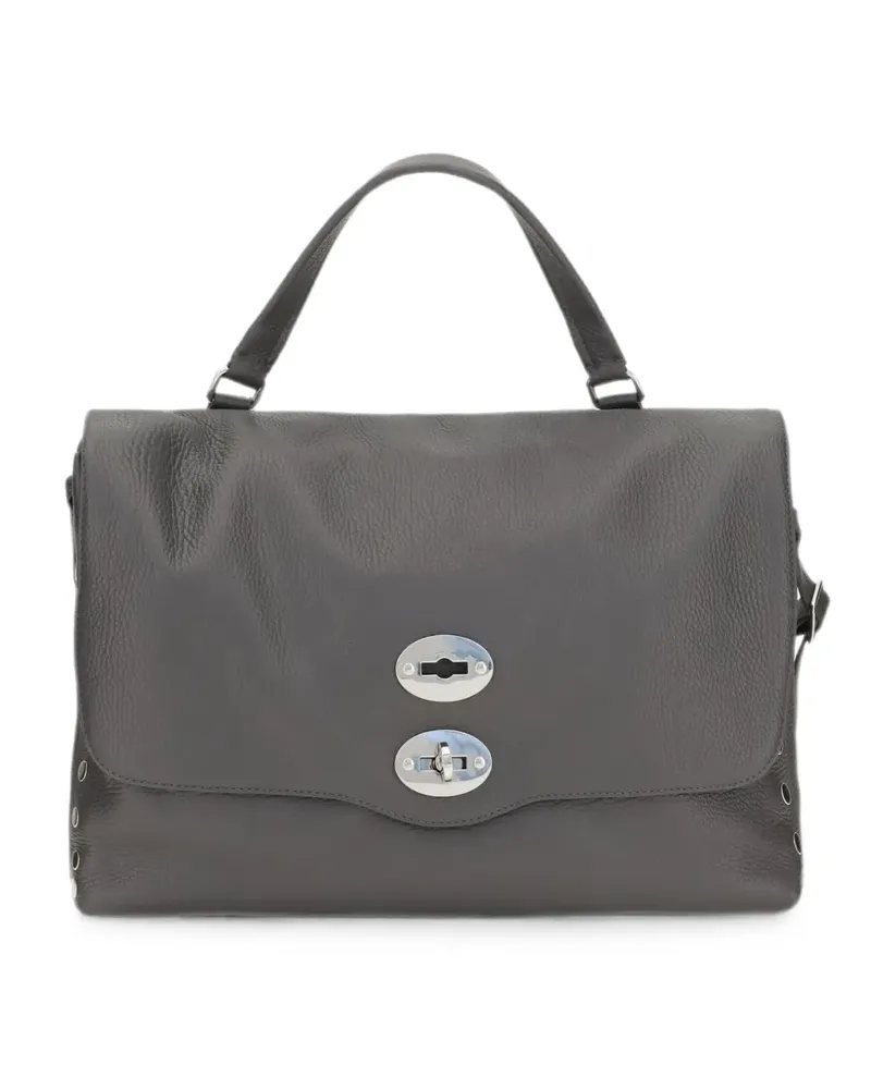 Zanellato medium Postina Daily studded leather tote bag - Grau Grau
