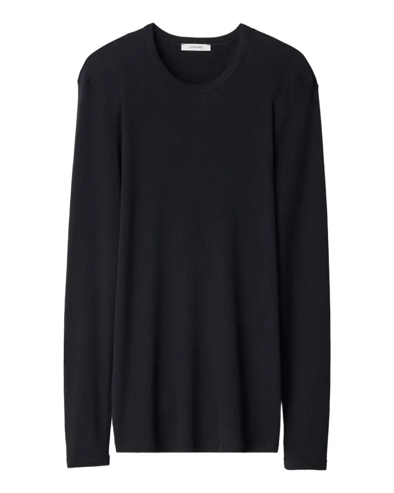Christophe Lemaire Geripptes Langarmshirt - Schwarz Schwarz