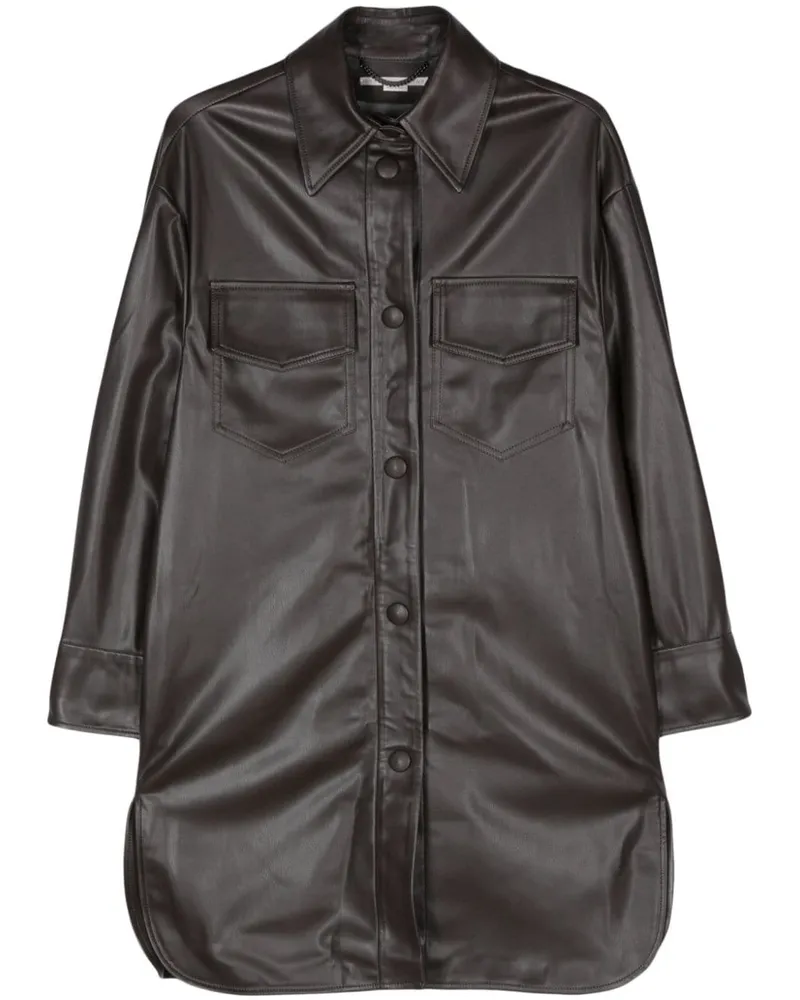 Stella McCartney Hemdjacke aus Faux-Leder - Braun Braun