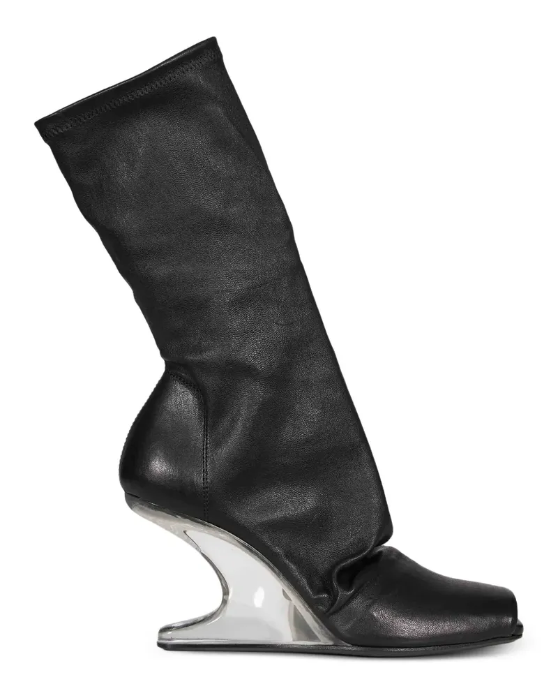 Rick Owens Lilies Wedge-Stiefel mit offener Kappe - Schwarz Schwarz