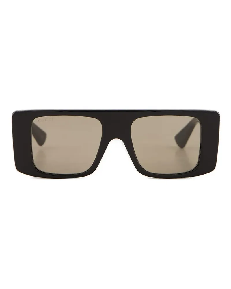 Gucci Sonnenbrille mit eckigem Gestell - Schwarz Schwarz