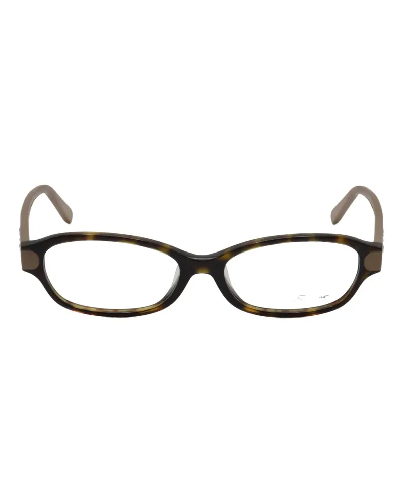 Ferragamo Brille in Schildpattoptik mit Kristallen - Braun Braun