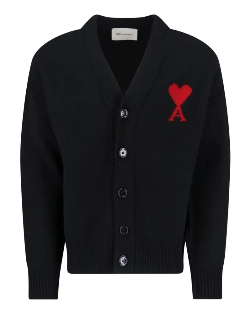 AMI Paris Cardigan aus Wolle - Schwarz Schwarz