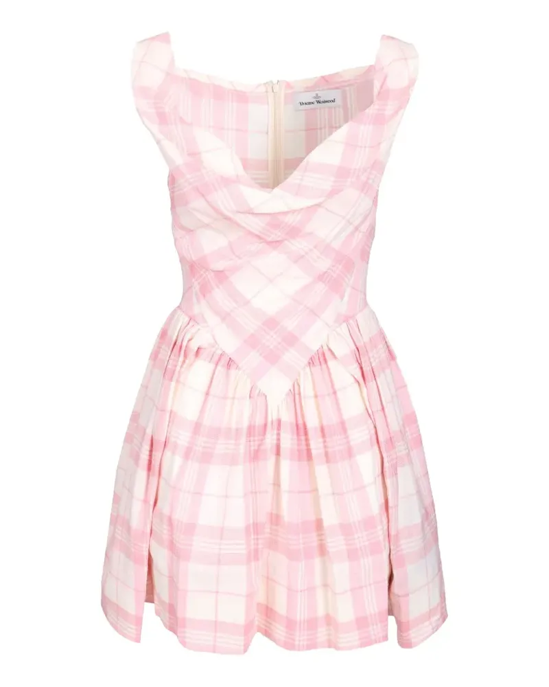 Vivienne Westwood Sunday check-pattern mini dress - Rosa Rosa