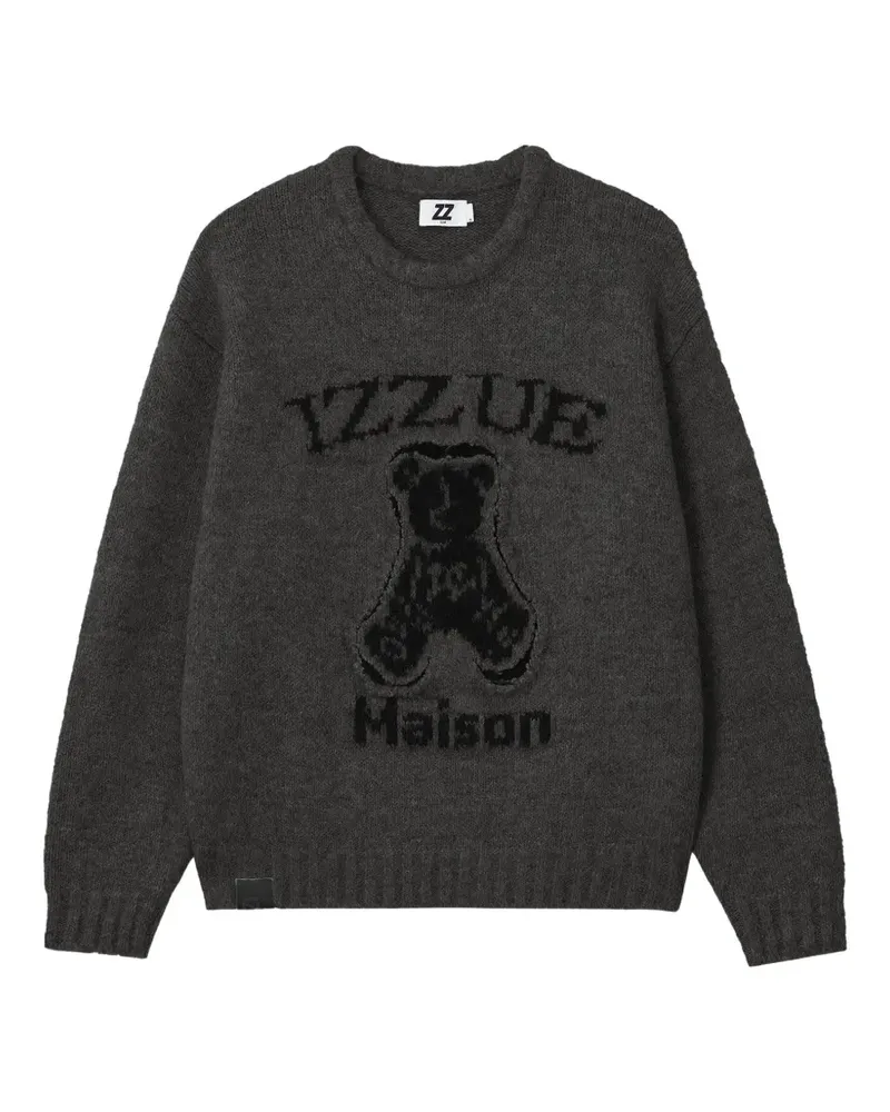Izzue Pullover mit Logo-Intarsie und Bärenmotiv - Grau Grau