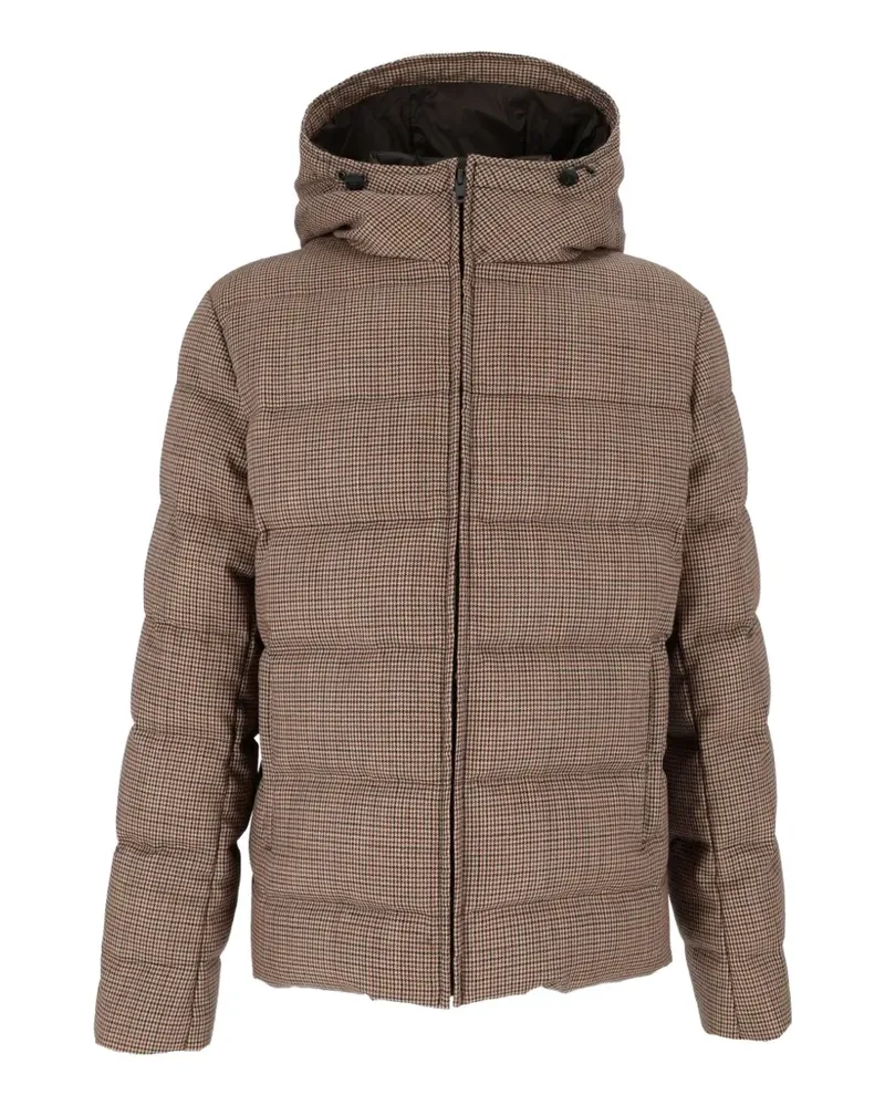 Fay houndstooth-pattern hooded jacket - Braun Braun