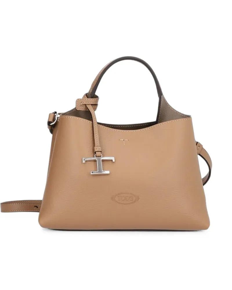 TOD'S bag in leather micro - Nude Nude